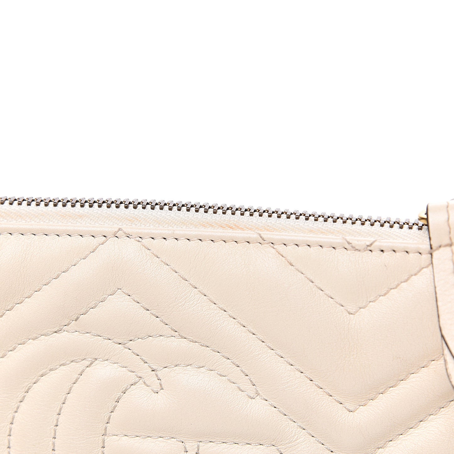 Calfskin Matelasse Mini GG Marmont Chain Bag White