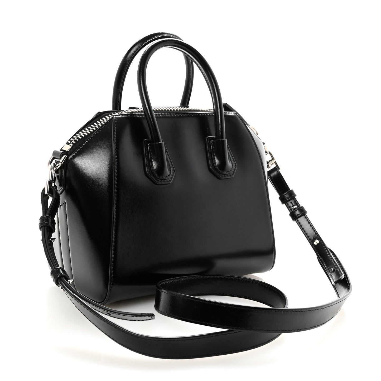 Shiny Lord Calfskin Mini Antigona Black