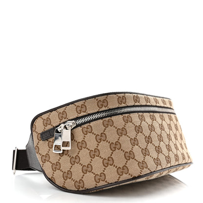 Gucci Monogram Dollar Calfskin Waist Pouch Beige Ebony Testa di Moro Marrone Scuro 3 of 9