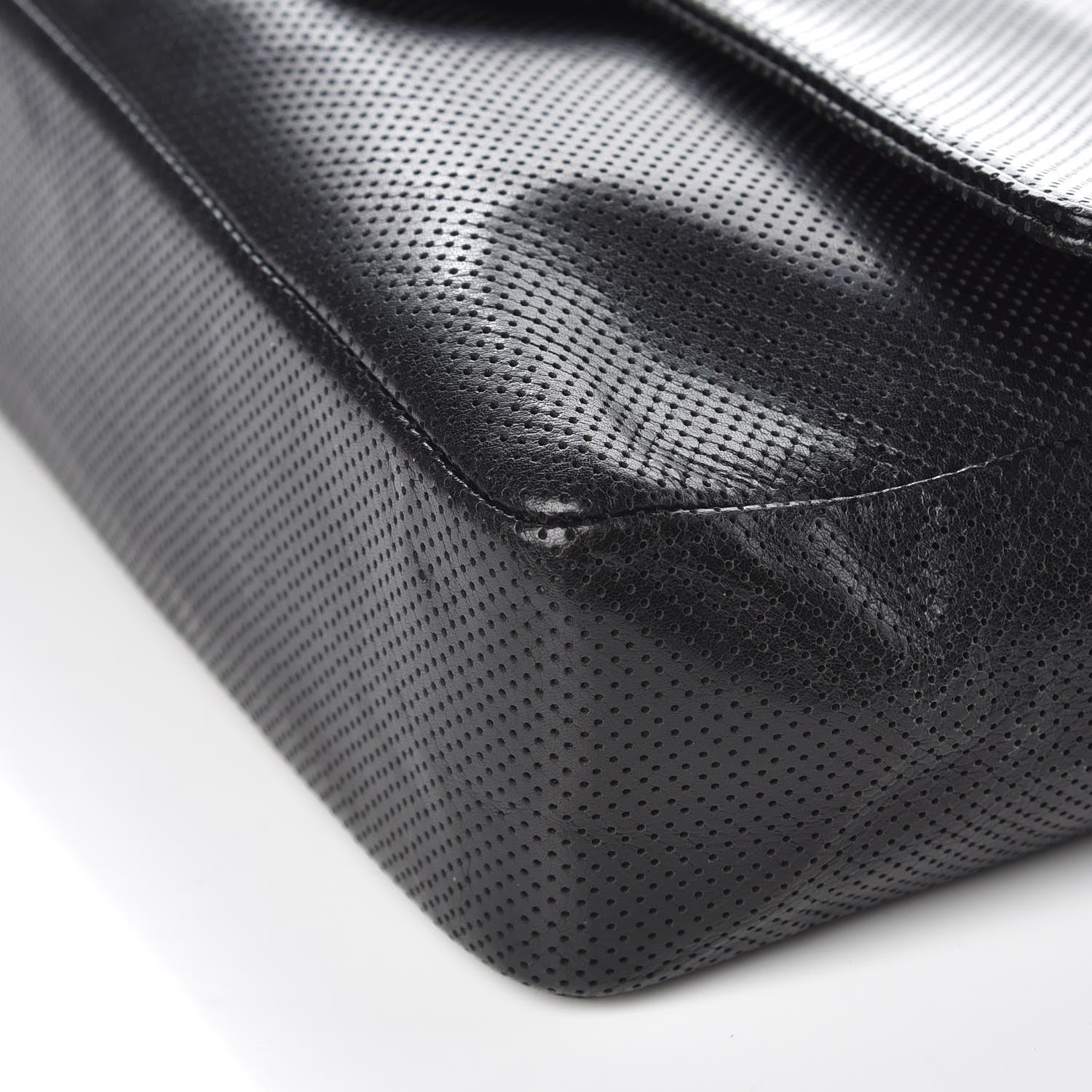 Chanel Lambskin Perforated Medium Single Flap Bag Black White 10 of 11