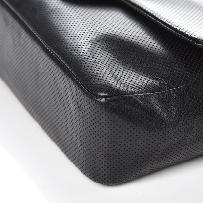 Chanel Lambskin Perforated Medium Single Flap Bag Black White 10 of 11