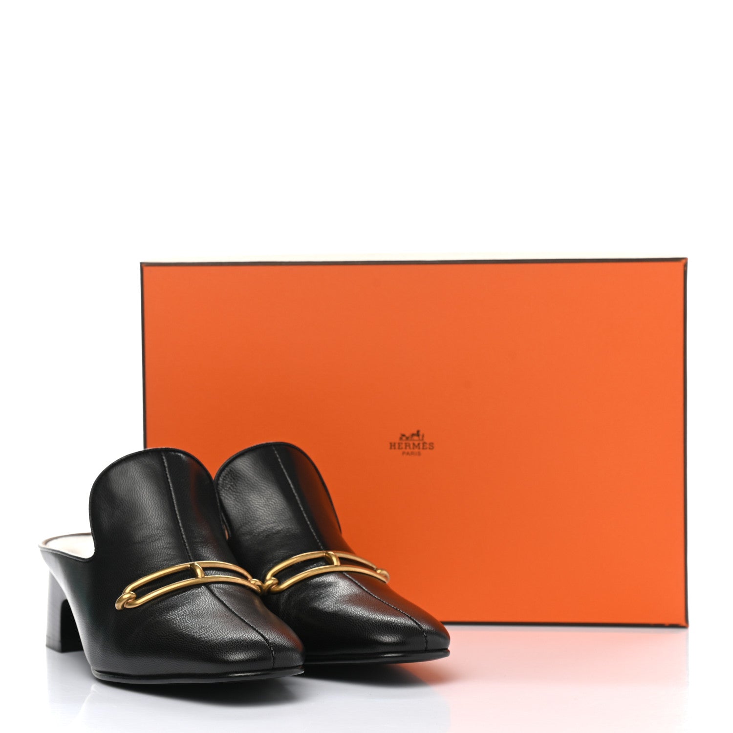 Hermes Goatskin Diane Mules 36 Black 9 of 9