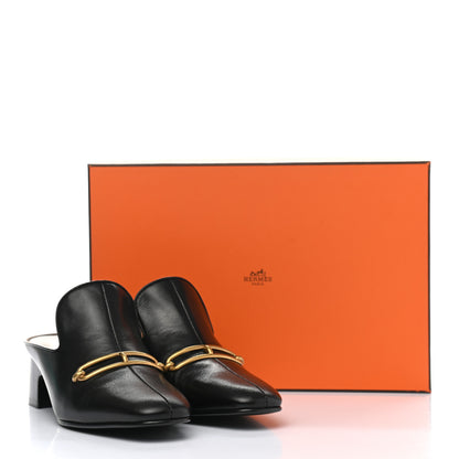 Hermes Goatskin Diane Mules 36 Black 9 of 9