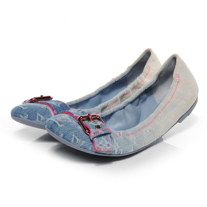 Louis Vuitton Monogram Denim Rosa Flats 38.5 3 of 8