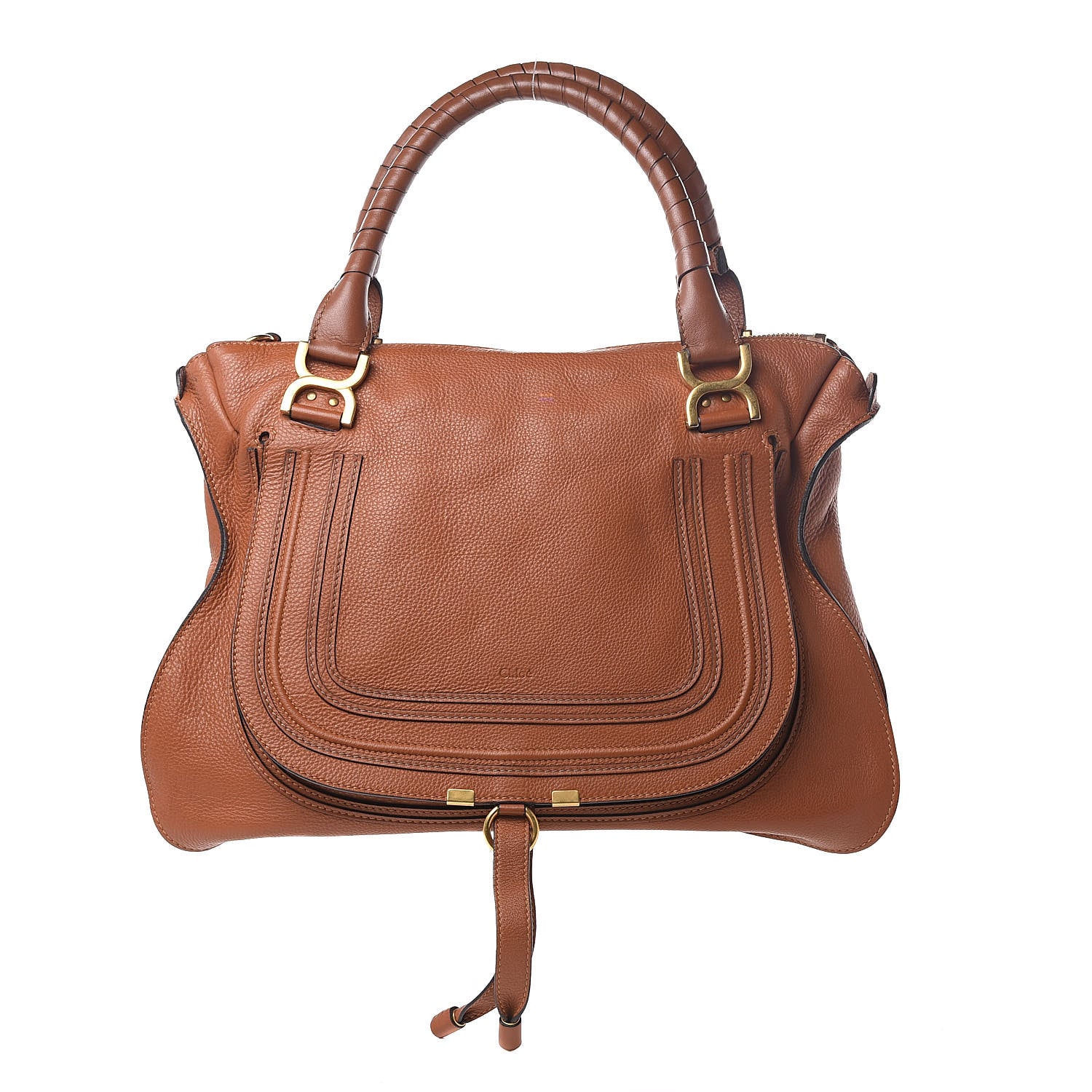 Chloe Calfskin Large Marcie Satchel Tan 1 of 11