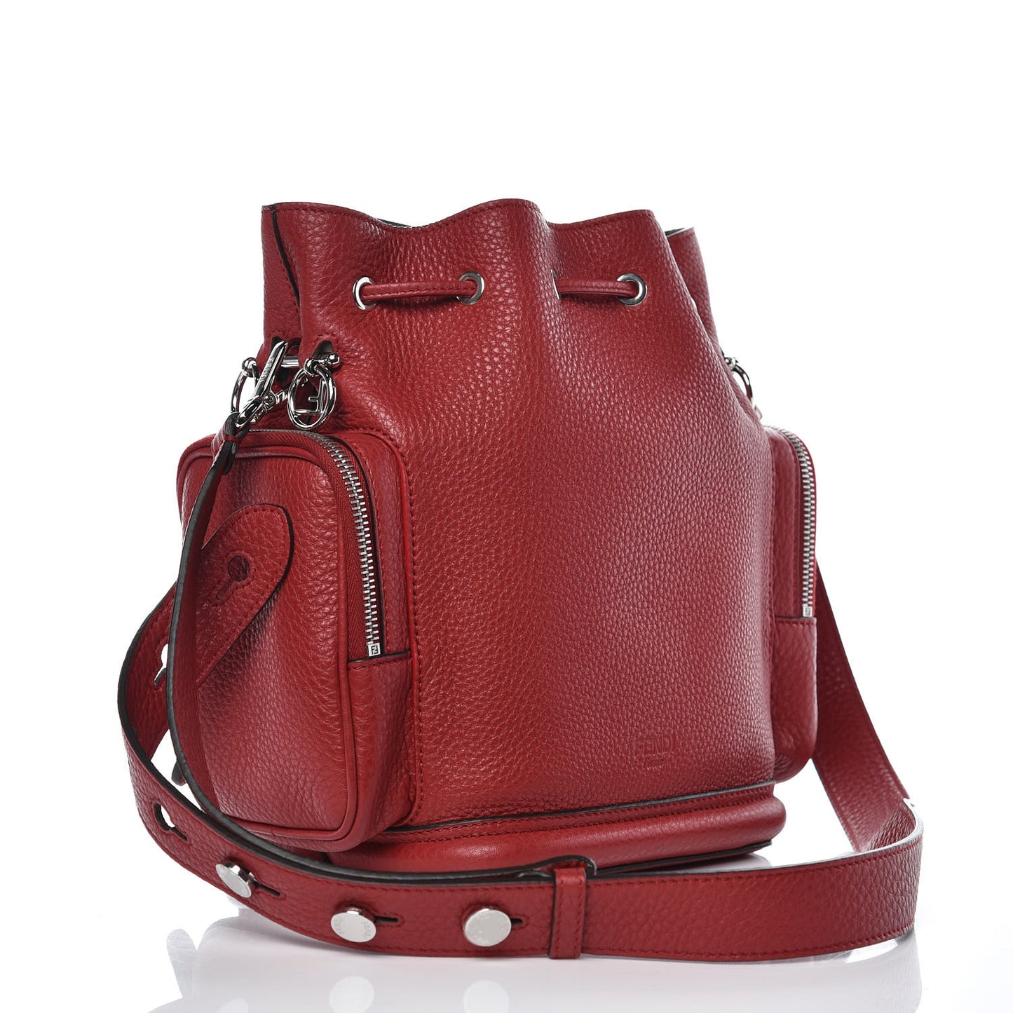Cuoio Romano Selleria F is Fendi Grande Mon Tresor Pocket Bucket Bag Rosso