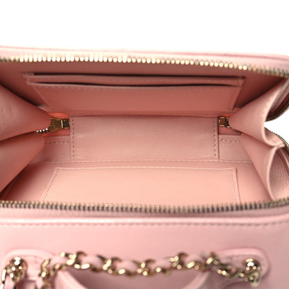 Chanel Glazed Calfskin Quilted Small Top Handle Vanity Case Light Pink 5 of 11