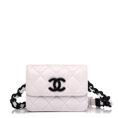 Chanel Caviar Quilted My Everything Belt Flap Card Holder White 1 of 14