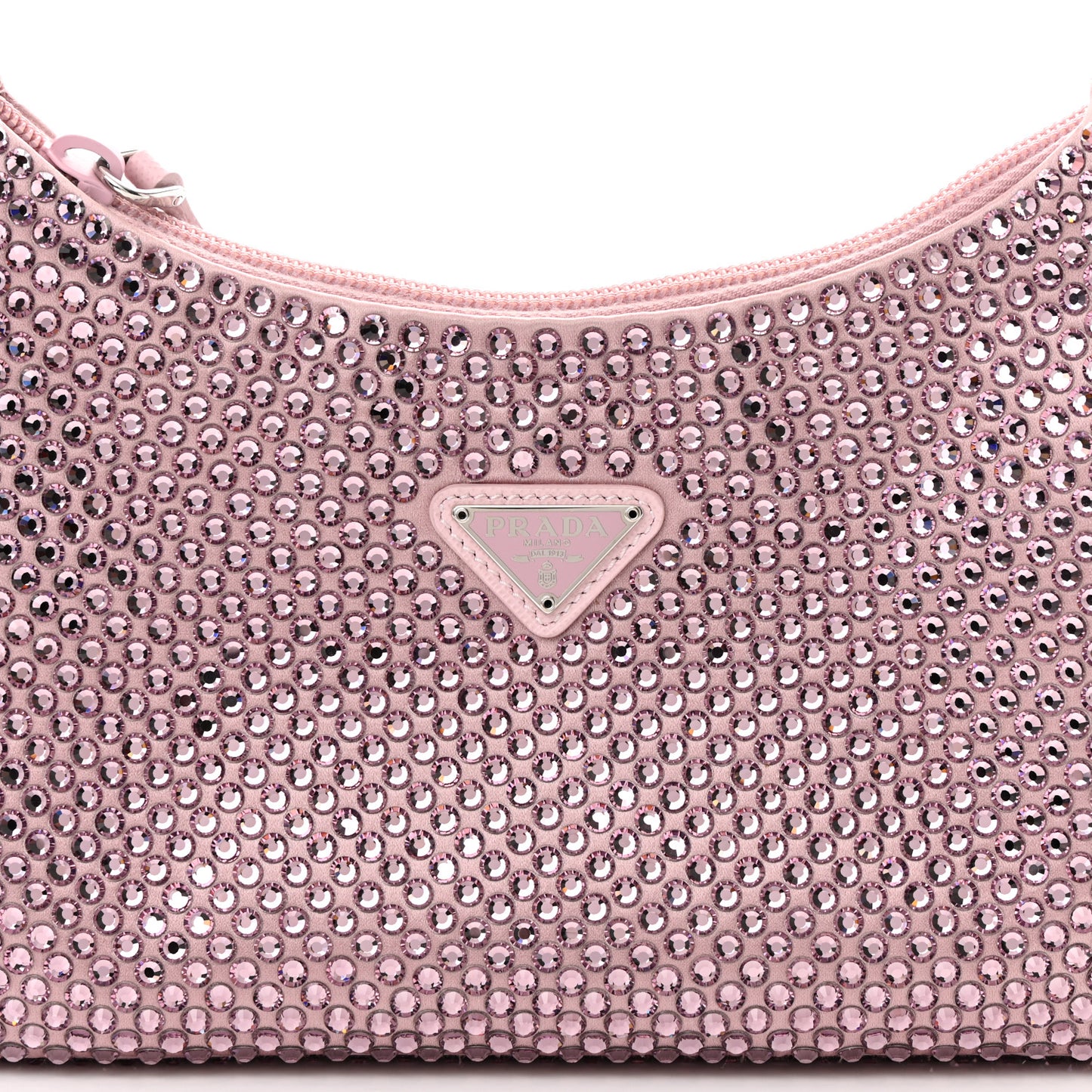 Satin Crystal Mini Re-Edition 2000 Bag Alabastro