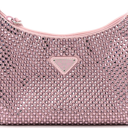 Prada Satin Crystal Mini Re-Edition 2000 Bag Alabastro 8 of 14