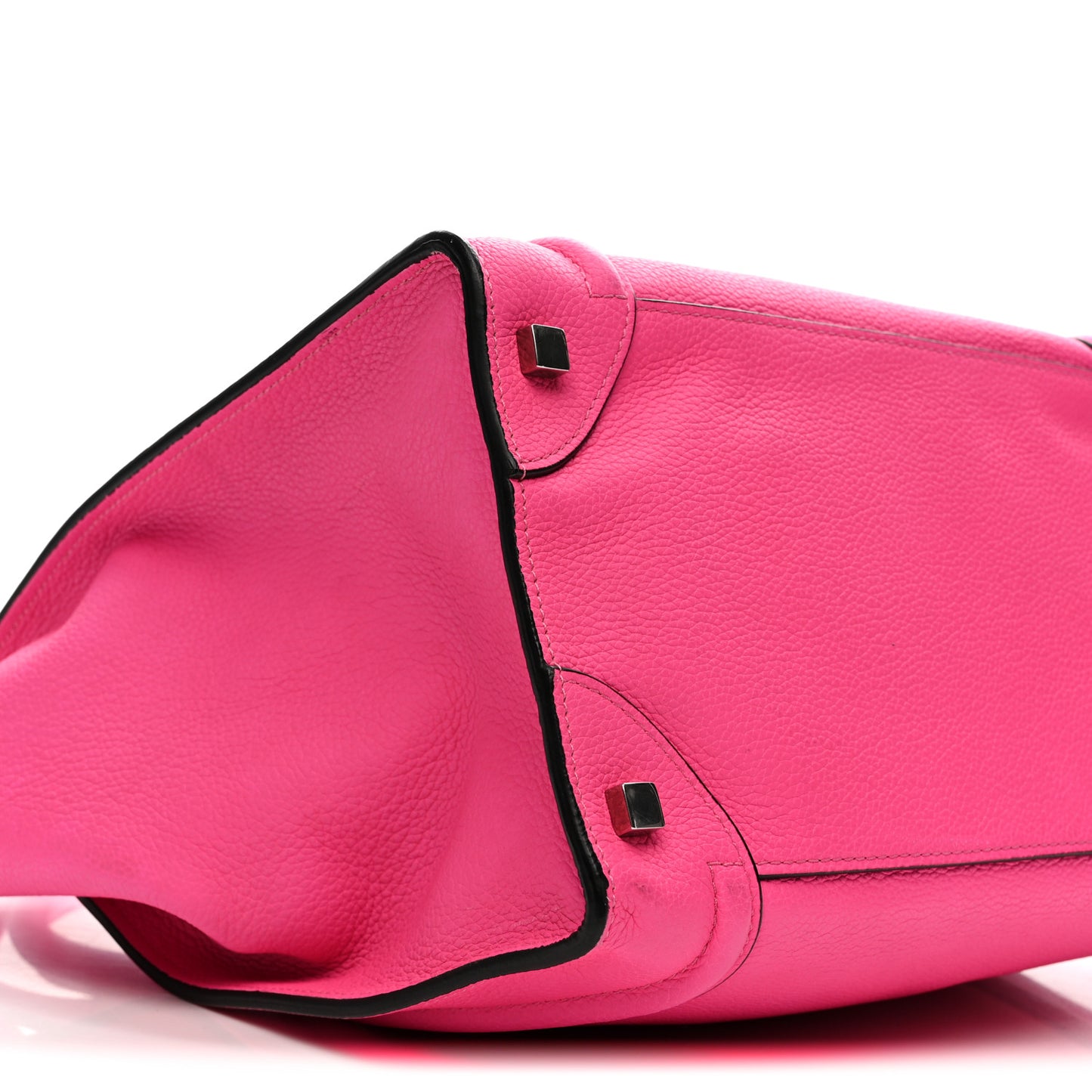 Drummed Calfskin Mini Luggage Fluo Pink