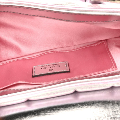 Gucci Iridescent Nappa Vertical Matelasse Small Maxi Horsebit Chain Shoulder Bag Escape Pink 5 of 10