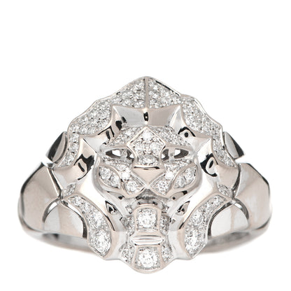 Chanel 18K White Gold Diamond Sous Le Signe Du Lion Ring 54 7 1 of 16