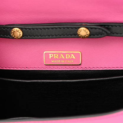 Prada City Calf Saffiano Astrology Cahier Bag Fuxia Black 6 of 11