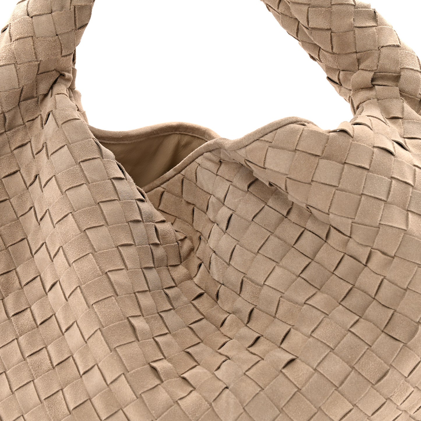 Suede Intrecciato Large Hop Mastice