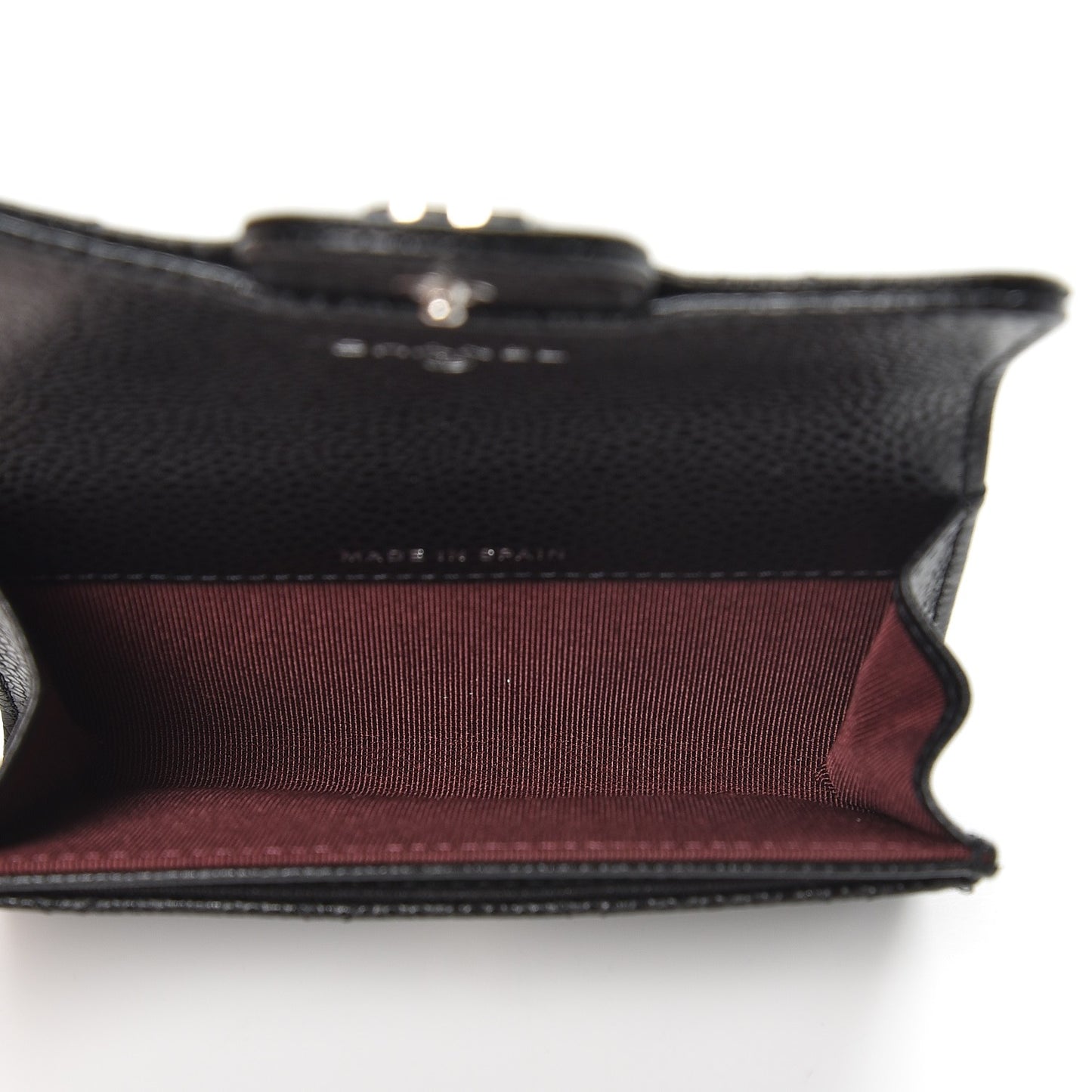 Caviar Quilted Flap Card Holder Black