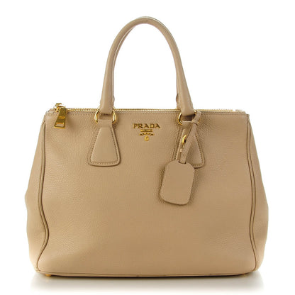 Prada Vitello Daino Large Double Zip Tote Sabbia 1 of 9