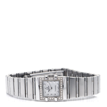 Omega Stainless Steel Diamond Bezel Mother of Pearl 15mm Constellation Quadra Quartz Watch 1535.71.00 2 of 4