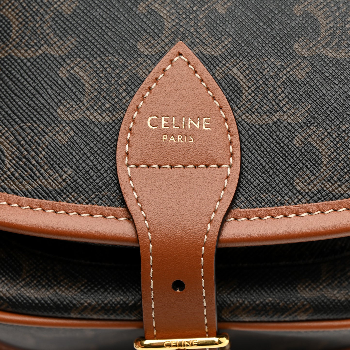 Triomphe Canvas Medium Folco Bag Tan