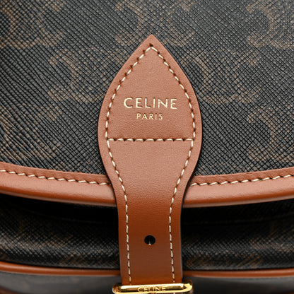 Celine Triomphe Canvas Medium Folco Bag Tan 6 of 15