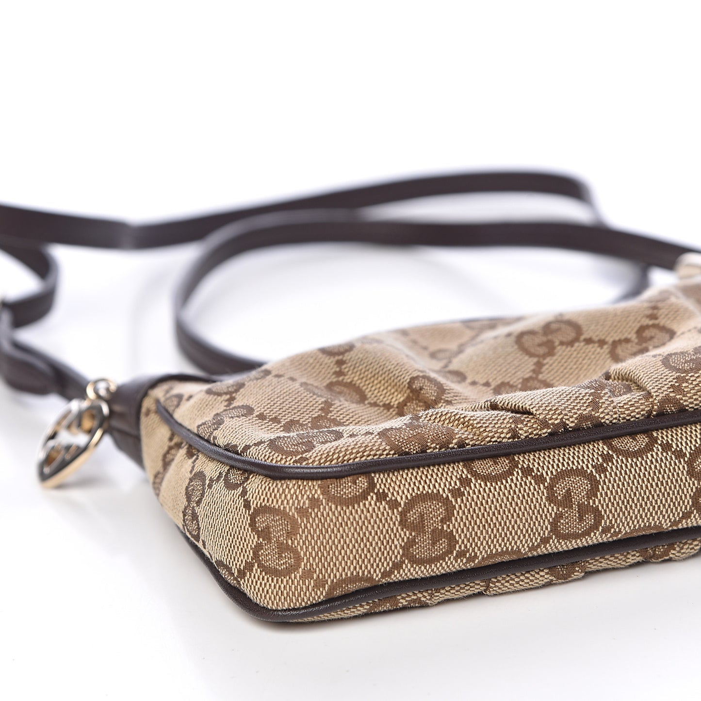 Monogram GG Heart Charm Crossbody Pochette Brown