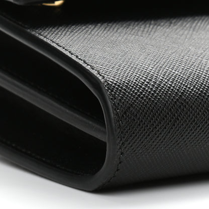 Prada Saffiano Wallet With Shoulder Strap Black 9 of 11
