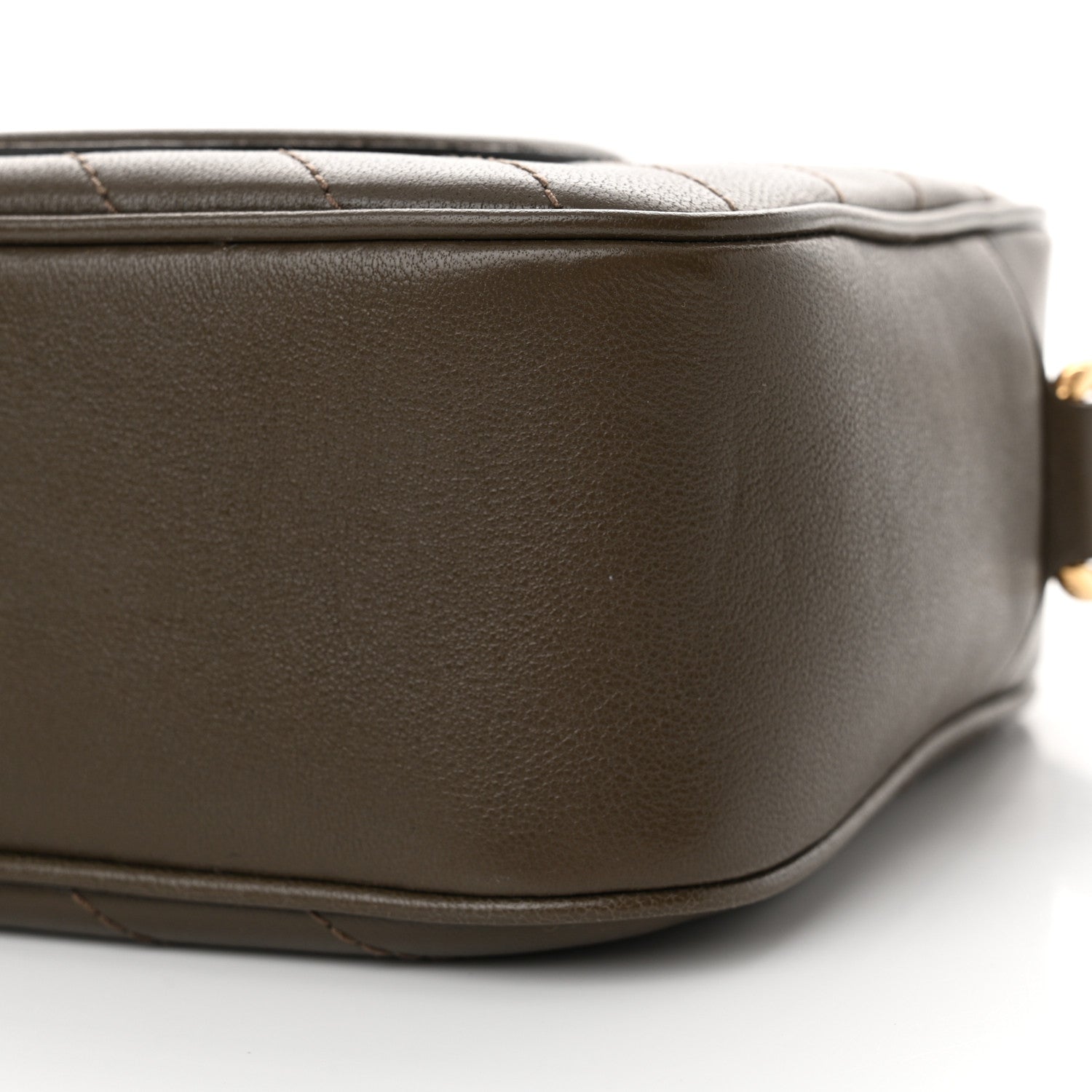 Gucci Sakai Be Green Calfskin Diagonal Stitched Small Blondie Shoulder Bag Craclet Brown 9 of 11