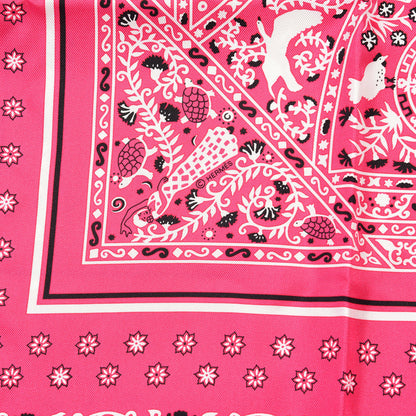 Hermes Silk Bandana Peuple Du Vent Scarf 55 Rode Indien White Black 5 of 5