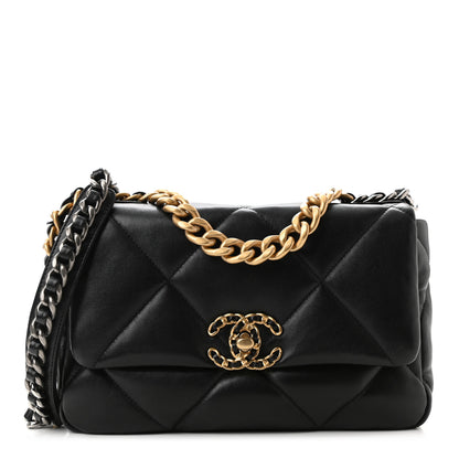 Chanel Lambskin Quilted Medium Chanel 19 Flap Black 3 of 19