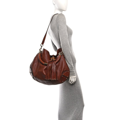 Gucci Calfskin Guccissima Large Indy Top Handle Hobo Brown 2 of 10
