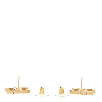 Chanel Metal Tweed Effect CC Earrings Gold 3 of 5