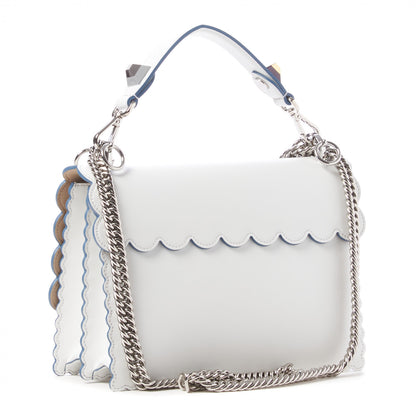 Fendi Vitello Liberty Scalloped Studded Kan I Shoulder Bag Bianco 2 of 8