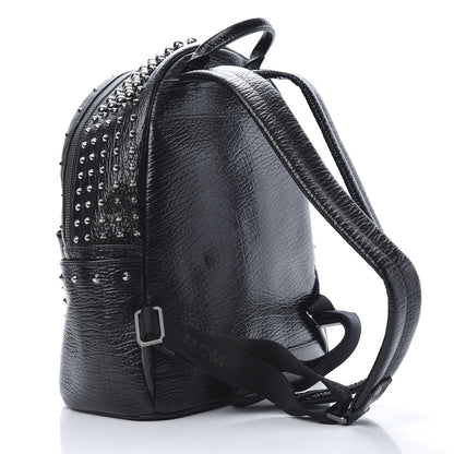 MCM Grained Calfskin Pearl Stud Stark Backpack Black 2 of 9