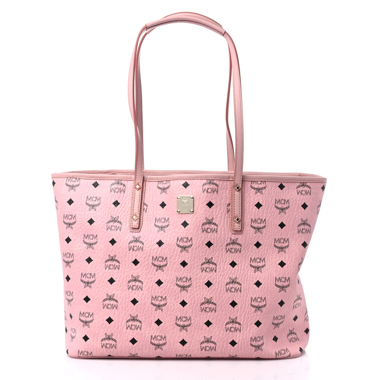 MCM Visetos Medium Anya Shopper Tote Light Pink 3 of 9