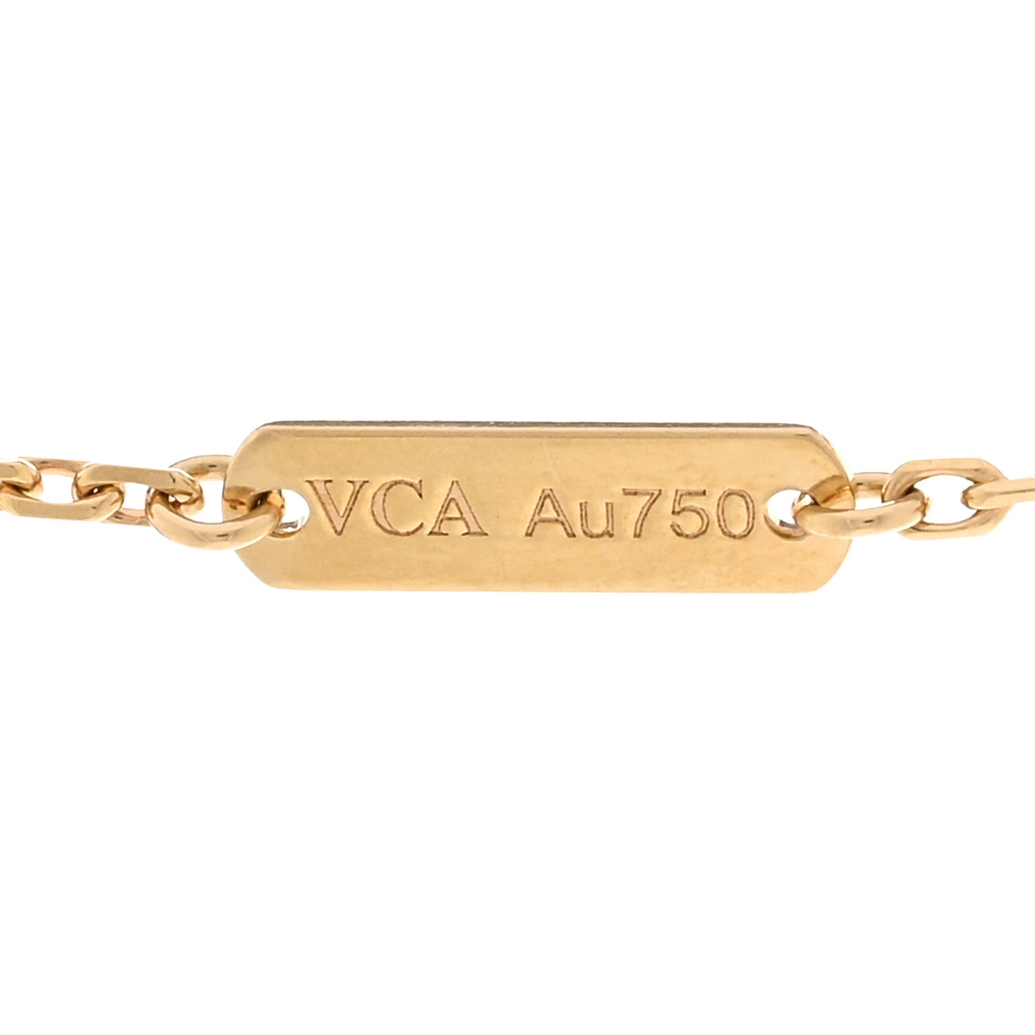 Van Cleef & Arpels 18K Yellow Gold Guilloche Vintage Alhambra Pendant Necklace 4 of 6