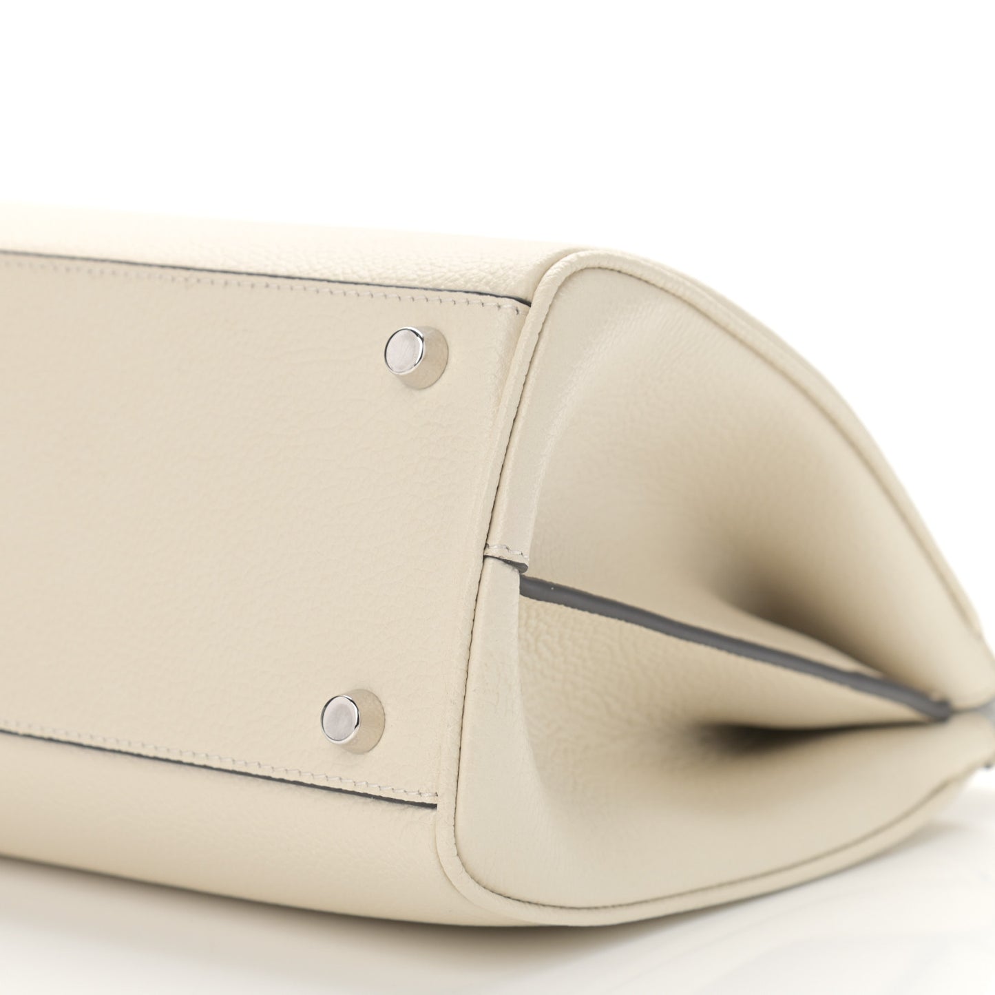 Grainy Calfskin Small Zumi Top Handle Bag Mystic White