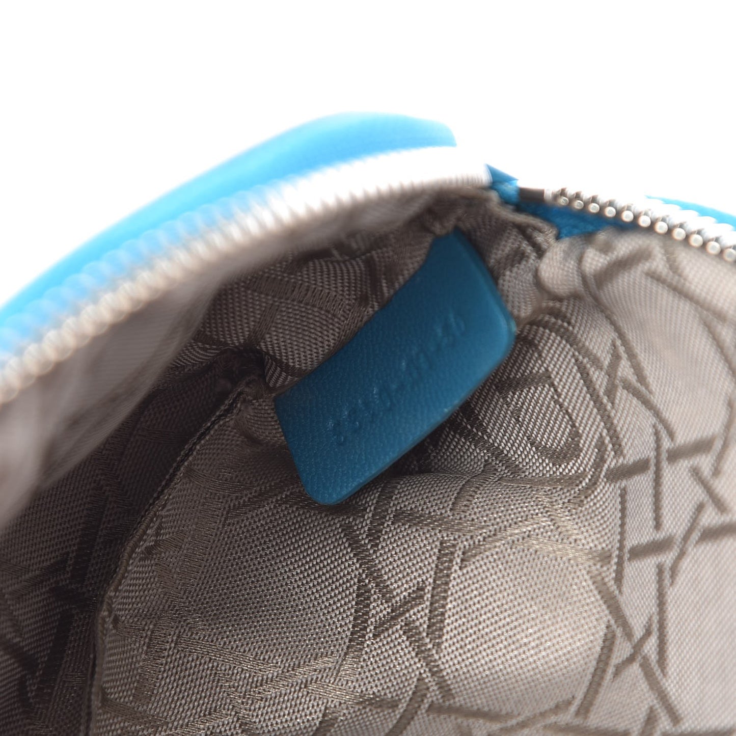 Lambskin Cannage Cosmetic Case Turquoise