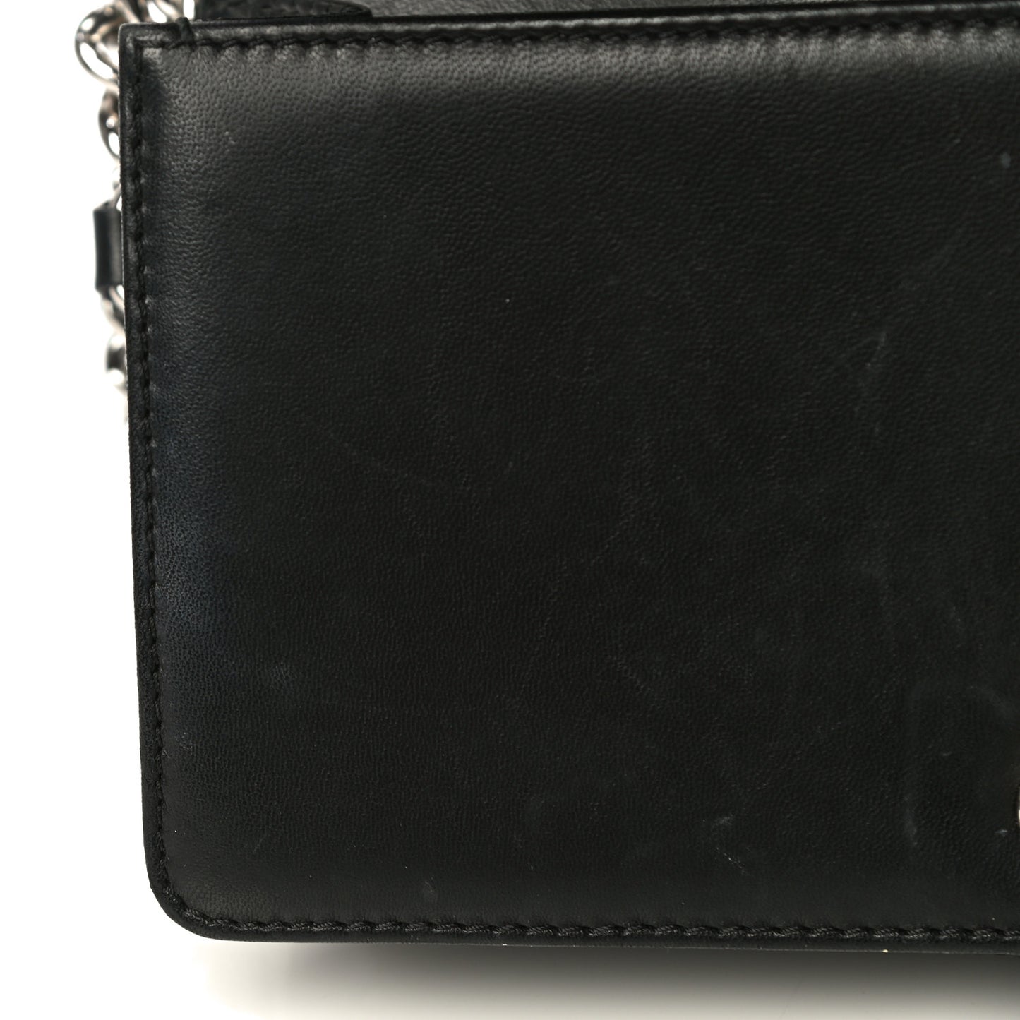 Lambskin Perforated Medium Boy Flap Black