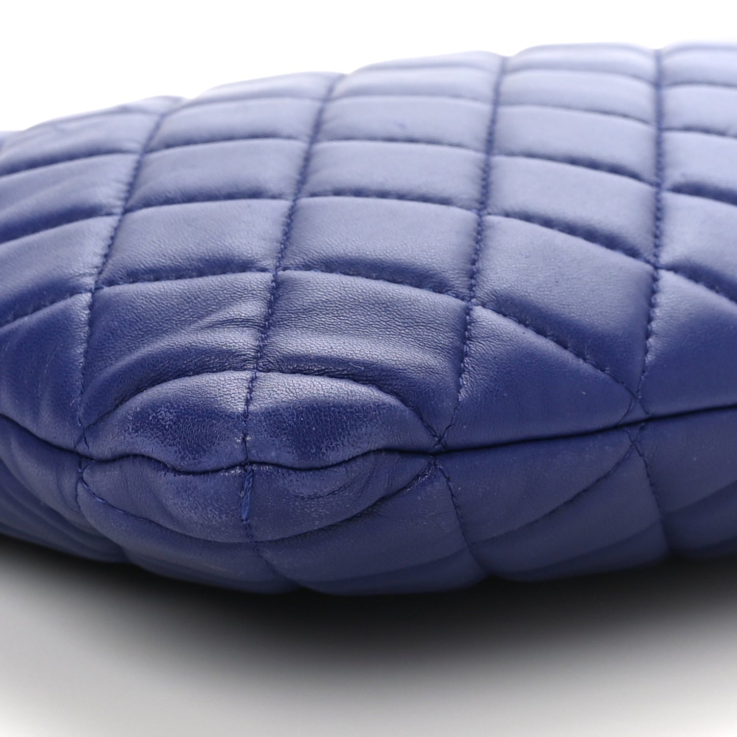 Lambskin Quilted Large Beauty CC Cosmetic Case Navy