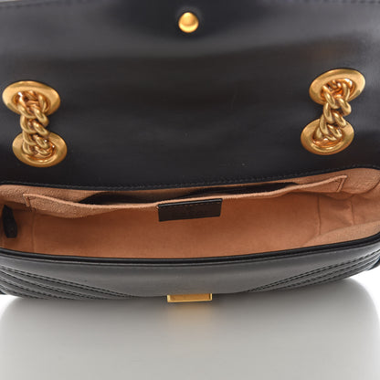 Gucci Calfskin Matelasse Mini GG Marmont Shoulder Bag Black 7 of 10