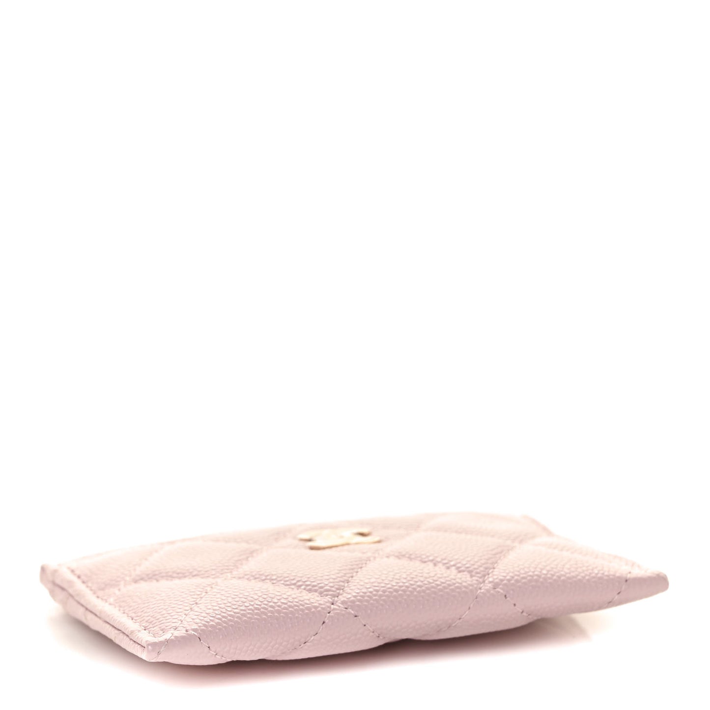 Caviar Quilted Card Holder Light Pink