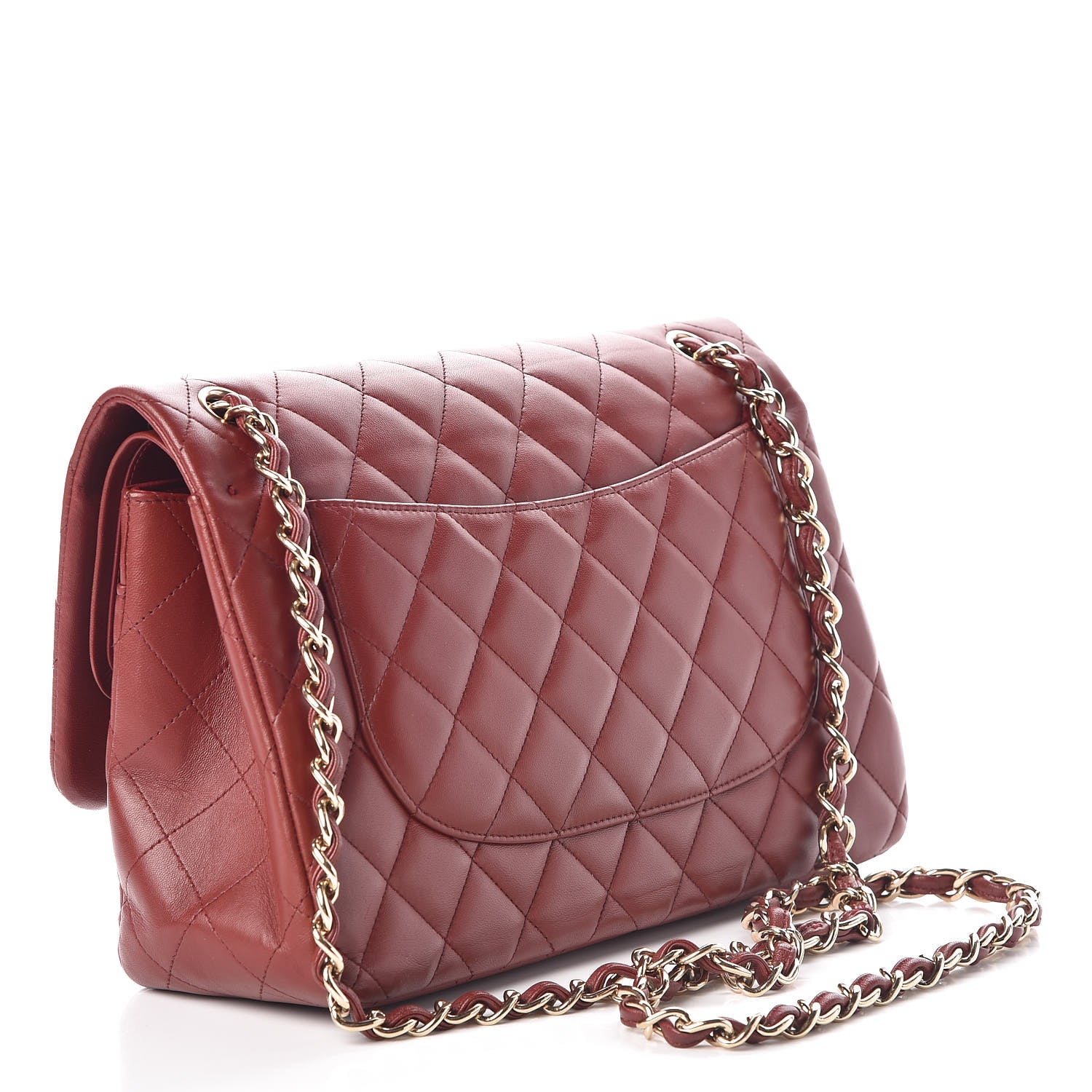 Chanel Lambskin Quilted Jumbo Double Flap Burgundy 4 of 10
