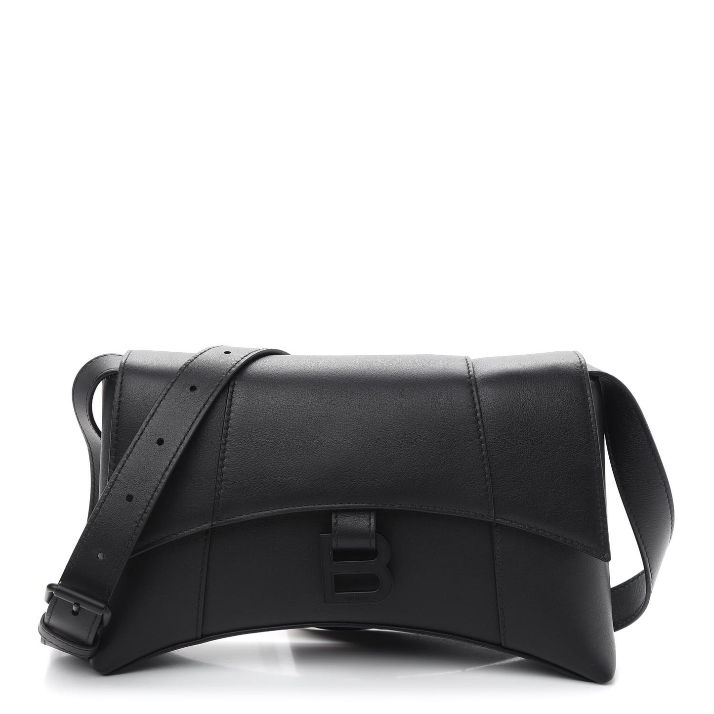Semi Shiny Smooth Calfskin Monochrome XS Downtown Shoulder Bag Black