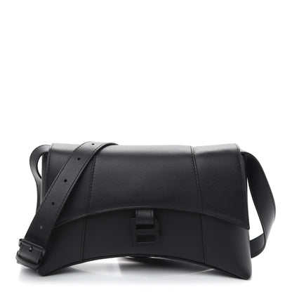 Balenciaga Semi Shiny Smooth Calfskin Monochrome XS Downtown Shoulder Bag Black 1 of 11