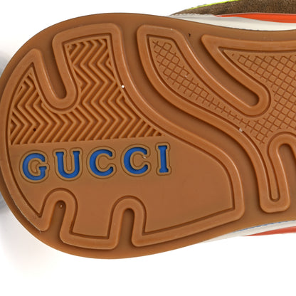 Gucci Suede Calfskin Tejus Printed Mens Ultrapace Sneakers 5.5 Natural Ardesia Neon Yellow 6 of 7