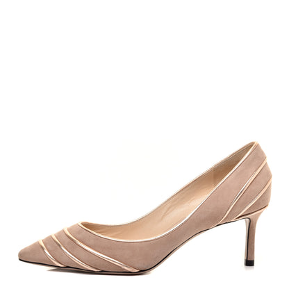 Jimmy Choo Suede Metallic Pumps 37 Nude 1 of 7