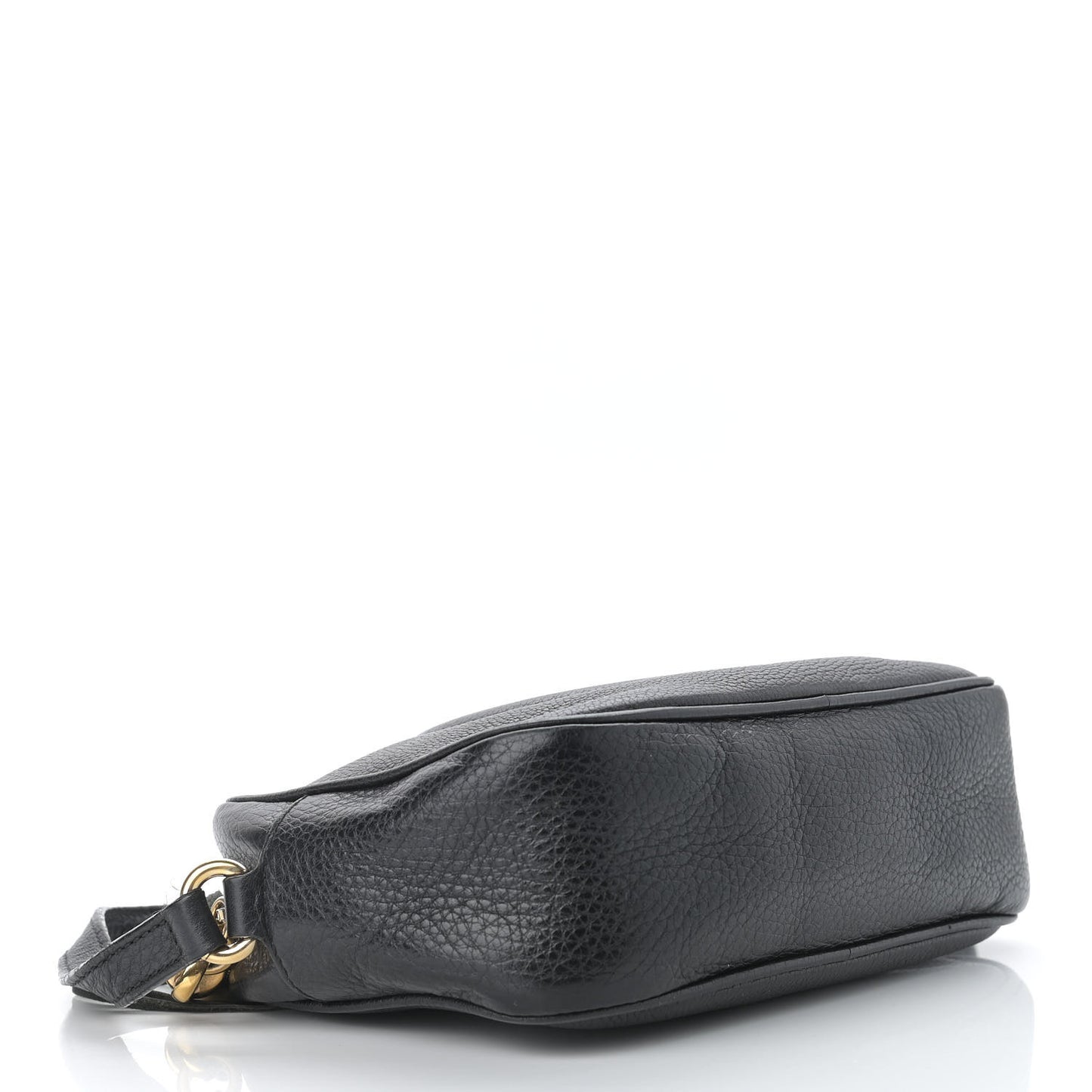 Pebbled Calfskin Small Soho Disco Bag Black