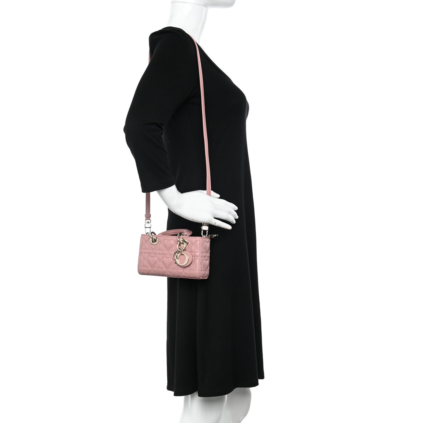 Lambskin Cannage Dioramour Micro Lady D-Joy Rose De Vents