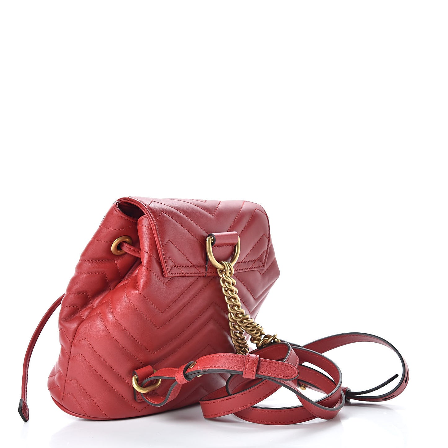 Calfskin Matelasse GG Marmont Flap Backpack Hibiscus Red