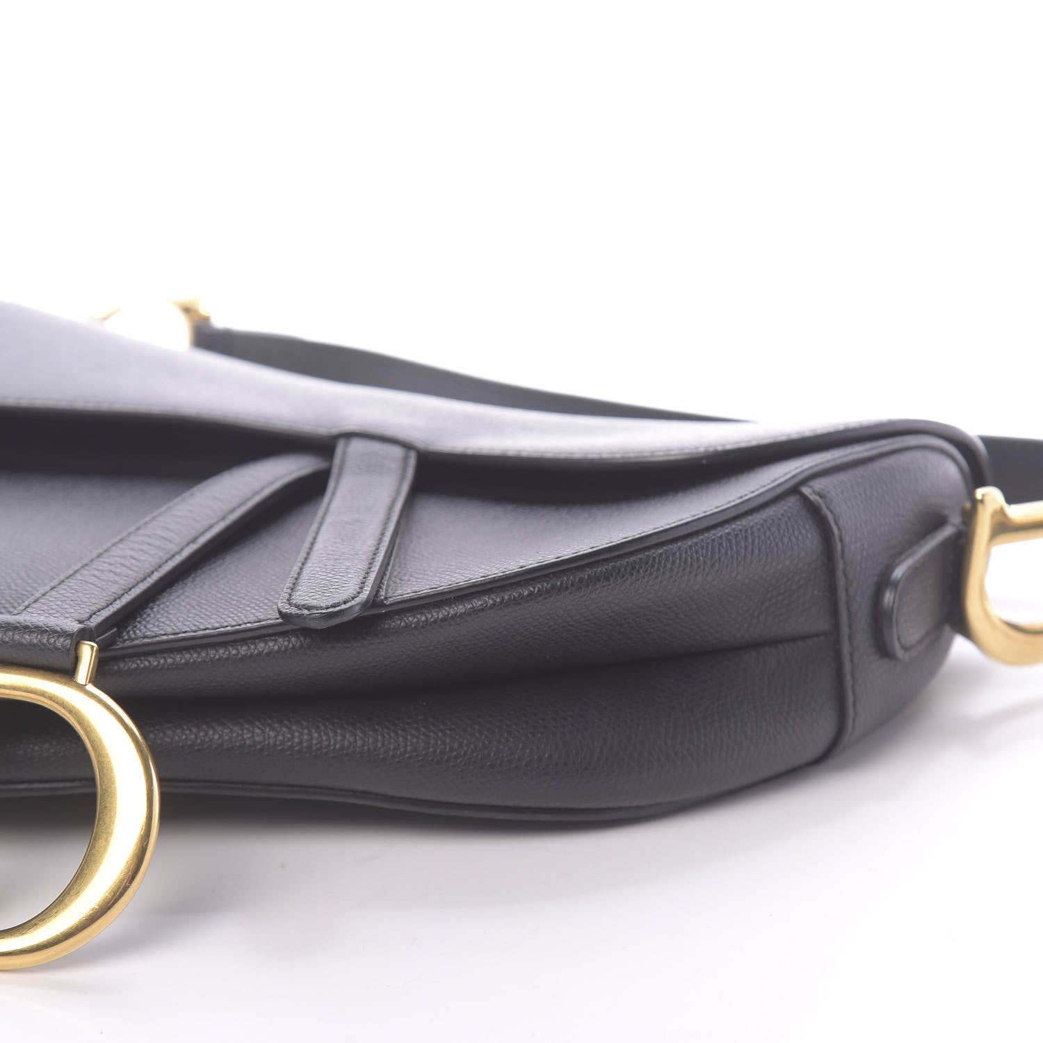 Christian Dior Grained Calfskin Saddle Bag Black 9 of 10